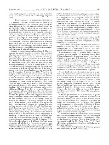 La metallurgia italiana rivista mensile