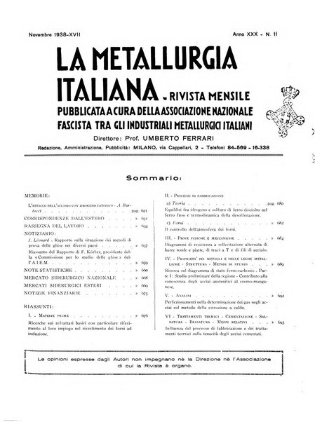 La metallurgia italiana rivista mensile