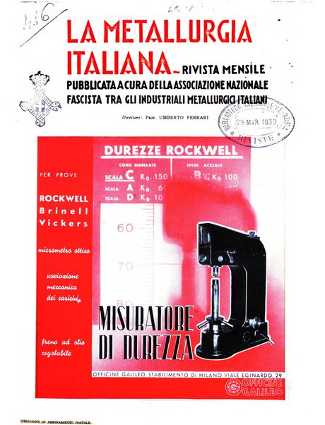 La metallurgia italiana rivista mensile