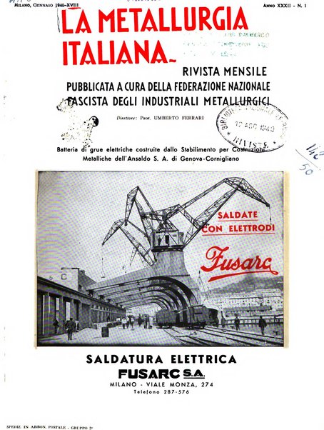 La metallurgia italiana rivista mensile