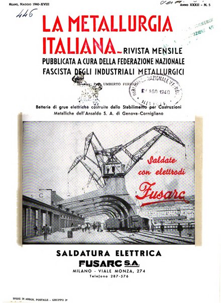 La metallurgia italiana rivista mensile