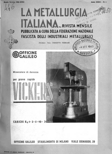 La metallurgia italiana rivista mensile