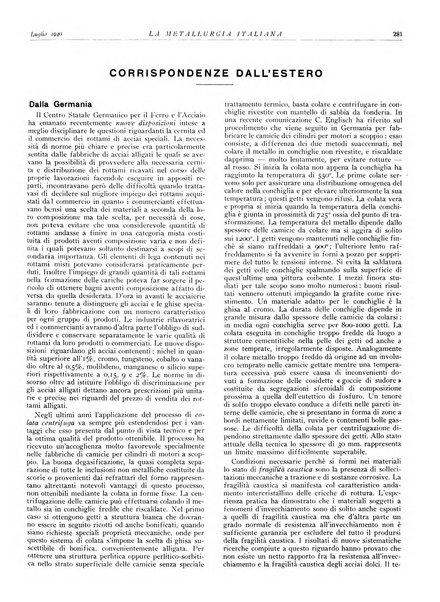 La metallurgia italiana rivista mensile