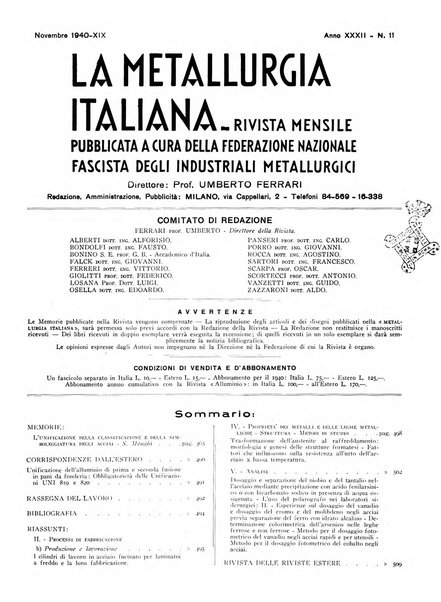 La metallurgia italiana rivista mensile