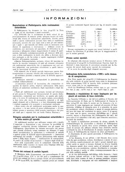 La metallurgia italiana rivista mensile