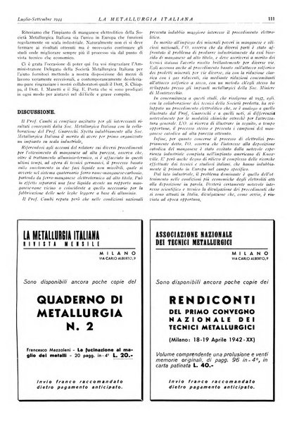 La metallurgia italiana rivista mensile