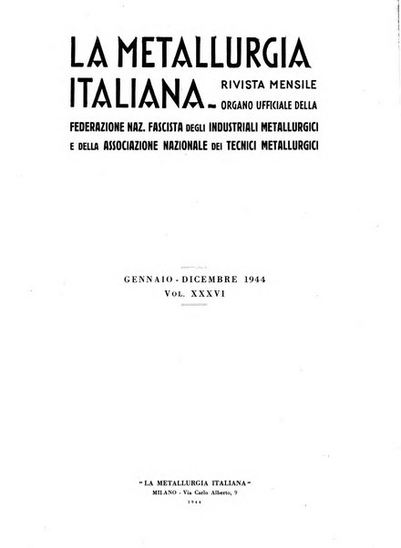 La metallurgia italiana rivista mensile