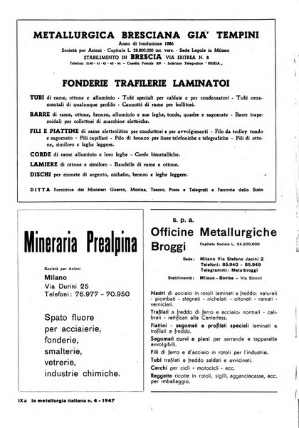 La metallurgia italiana rivista mensile