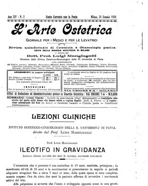 Arte ostetrica giornale per i medici e per le levatrici