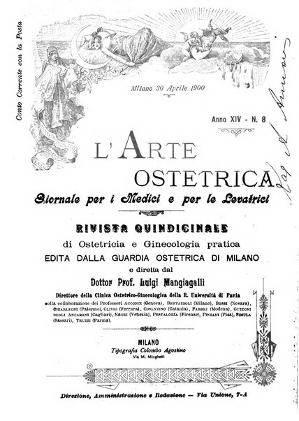 Arte ostetrica giornale per i medici e per le levatrici