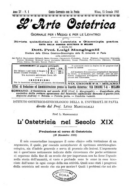 Arte ostetrica giornale per i medici e per le levatrici