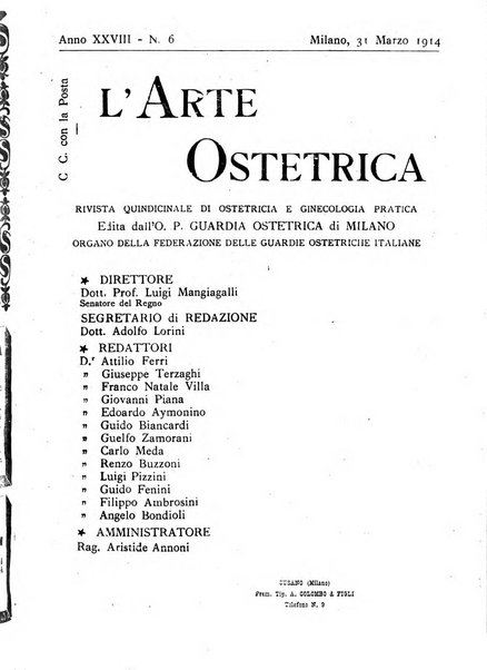 Arte ostetrica giornale per i medici e per le levatrici