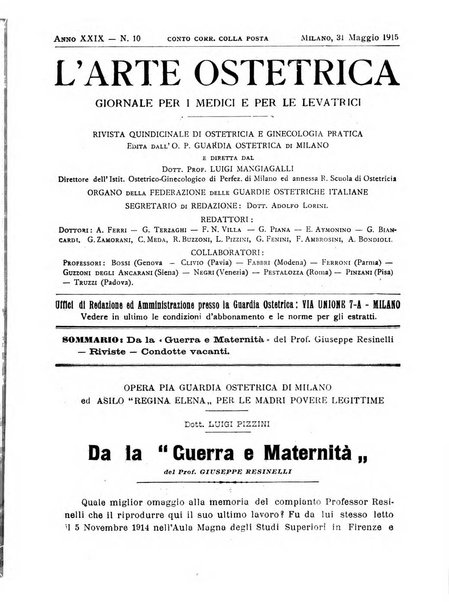 Arte ostetrica giornale per i medici e per le levatrici