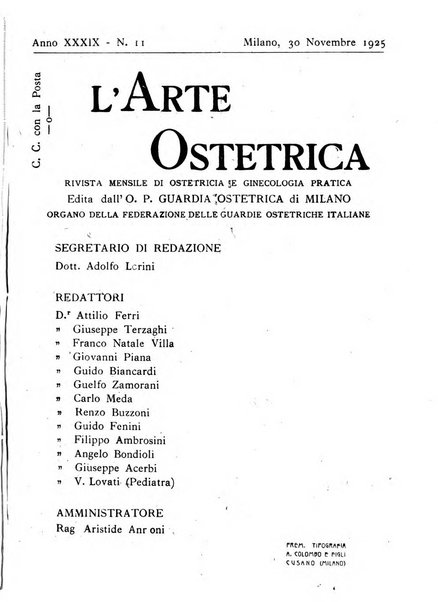 Arte ostetrica giornale per i medici e per le levatrici