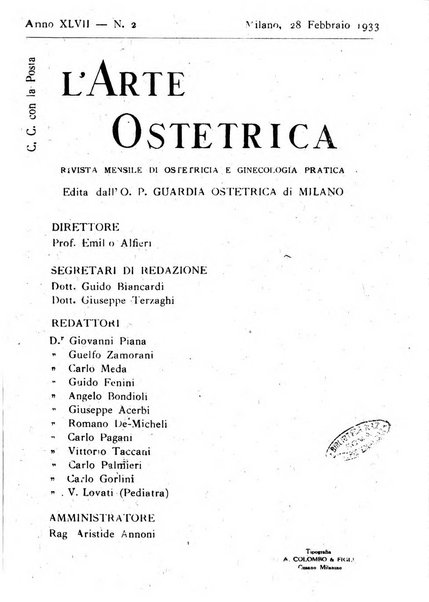 Arte ostetrica giornale per i medici e per le levatrici