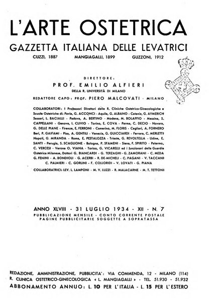 Arte ostetrica giornale per i medici e per le levatrici