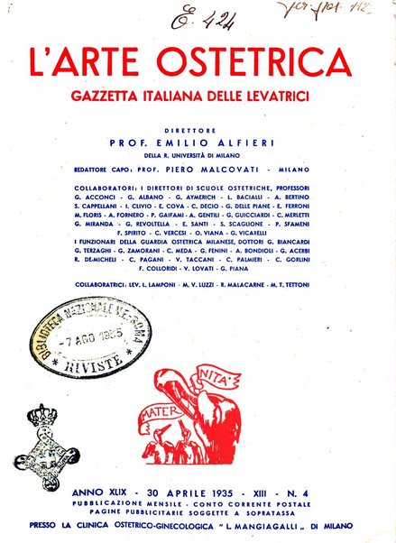 Arte ostetrica giornale per i medici e per le levatrici