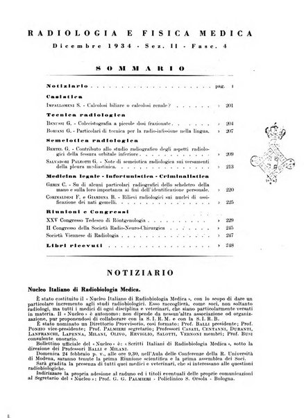 Radiologia e fisica medica. Sezione 2, Rassegna