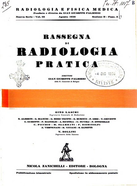 Radiologia e fisica medica. Sezione 2, Rassegna