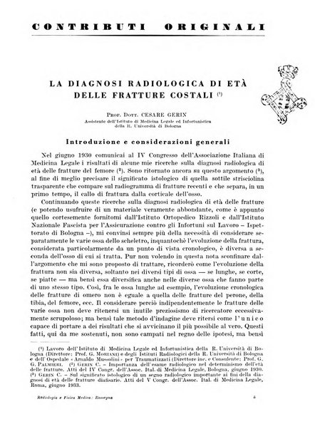 Radiologia e fisica medica. Sezione 2, Rassegna