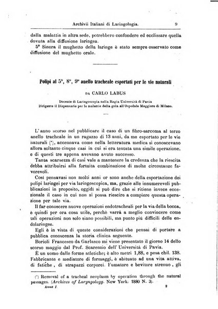 Archivii italiani di laringologia periodico trimestrale