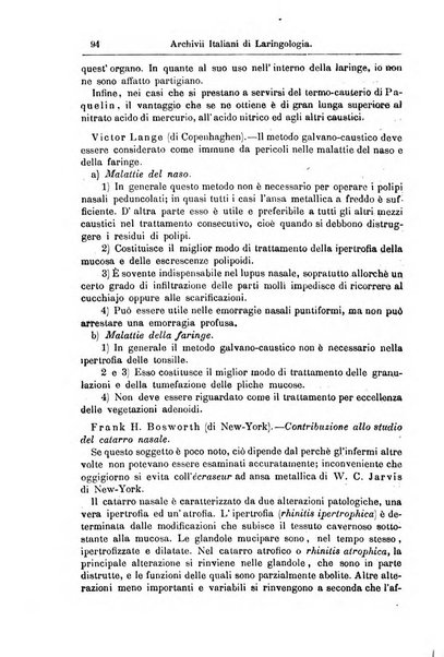 Archivii italiani di laringologia periodico trimestrale