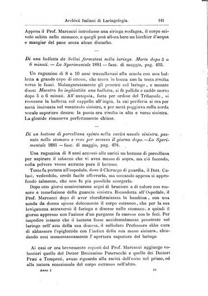 Archivii italiani di laringologia periodico trimestrale