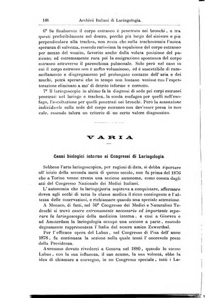 Archivii italiani di laringologia periodico trimestrale