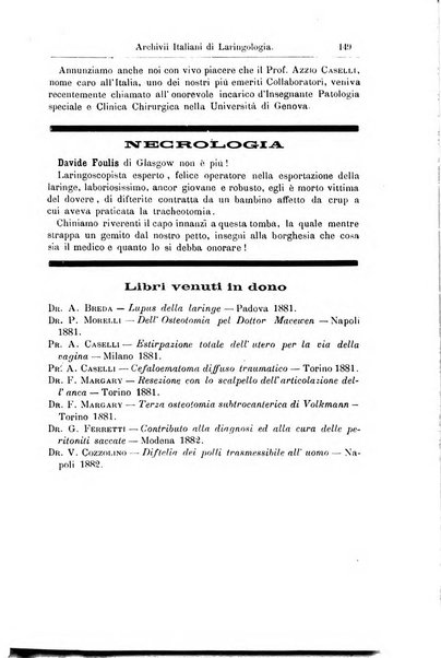 Archivii italiani di laringologia periodico trimestrale