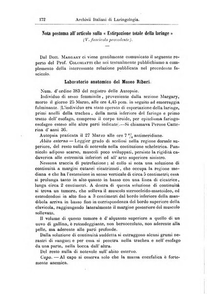 Archivii italiani di laringologia periodico trimestrale