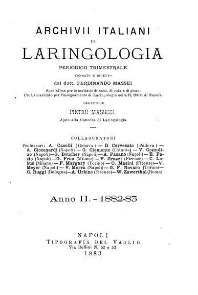 Archivii italiani di laringologia periodico trimestrale