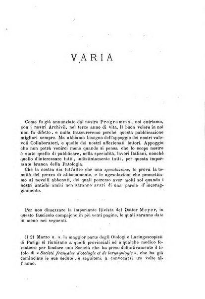 Archivii italiani di laringologia periodico trimestrale