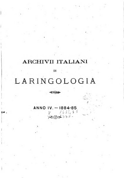 Archivii italiani di laringologia periodico trimestrale