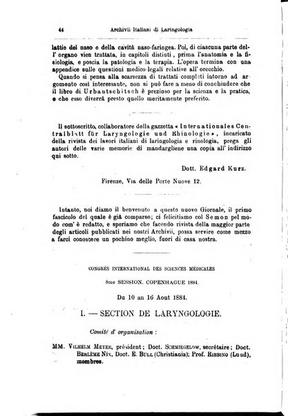 Archivii italiani di laringologia periodico trimestrale