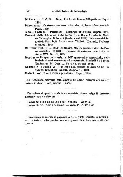 Archivii italiani di laringologia periodico trimestrale