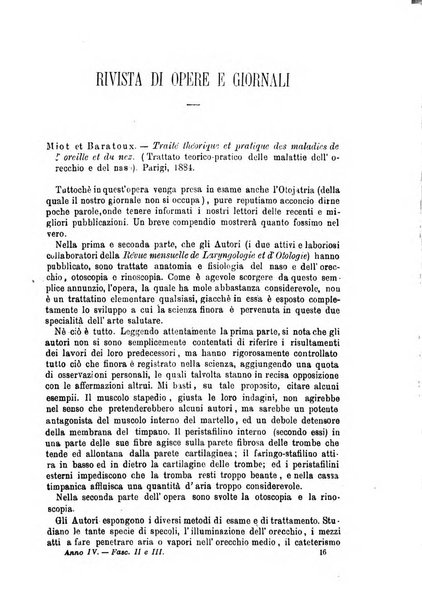 Archivii italiani di laringologia periodico trimestrale