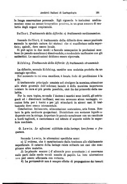 Archivii italiani di laringologia periodico trimestrale