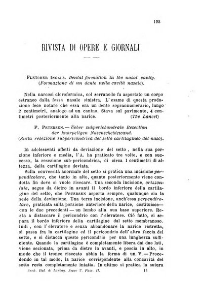 Archivii italiani di laringologia periodico trimestrale