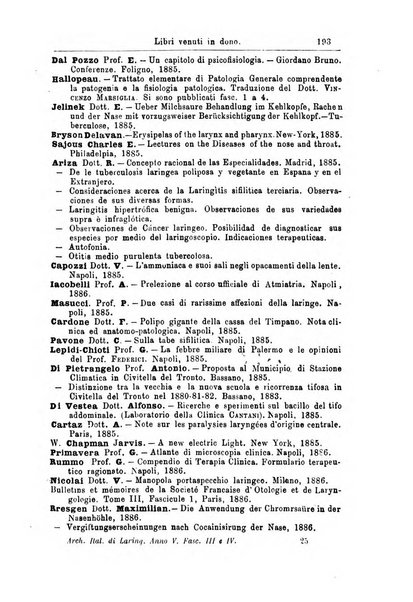 Archivii italiani di laringologia periodico trimestrale