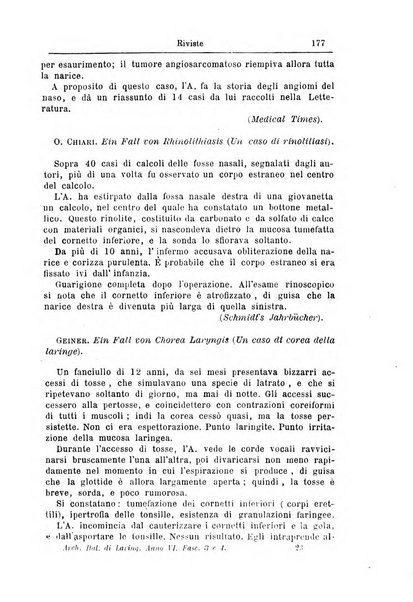 Archivii italiani di laringologia periodico trimestrale