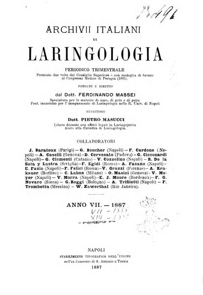 Archivii italiani di laringologia periodico trimestrale