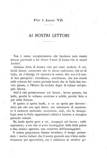 Archivii italiani di laringologia periodico trimestrale