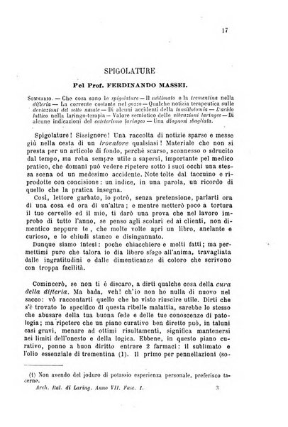 Archivii italiani di laringologia periodico trimestrale