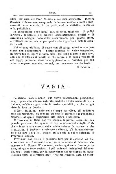 Archivii italiani di laringologia periodico trimestrale