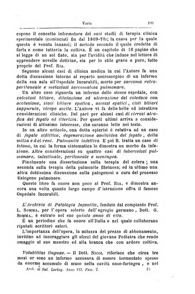 Archivii italiani di laringologia periodico trimestrale