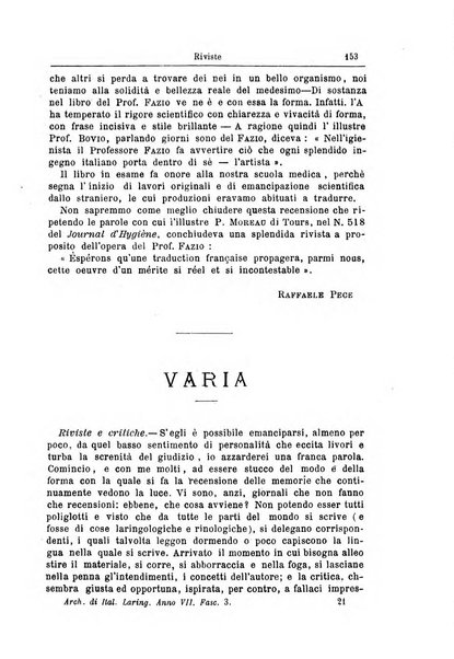 Archivii italiani di laringologia periodico trimestrale