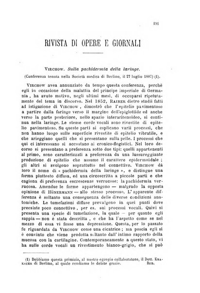 Archivii italiani di laringologia periodico trimestrale