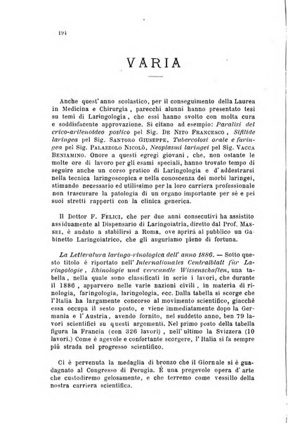 Archivii italiani di laringologia periodico trimestrale