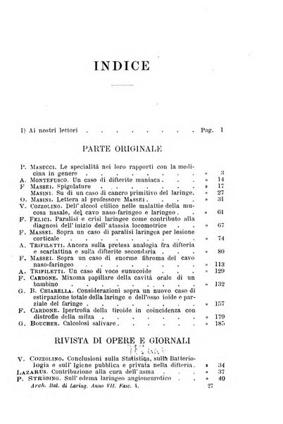 Archivii italiani di laringologia periodico trimestrale