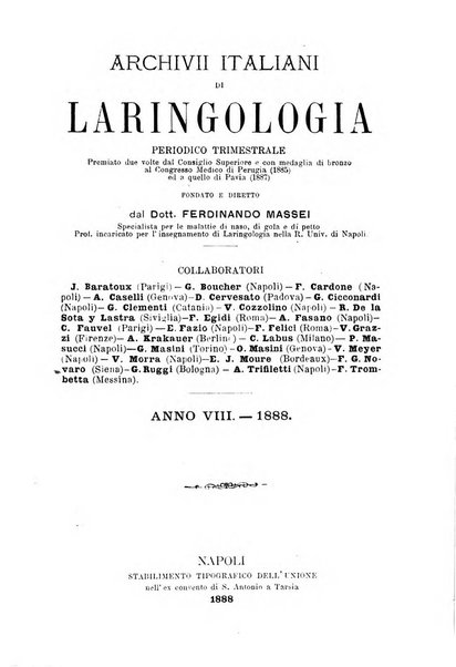 Archivii italiani di laringologia periodico trimestrale